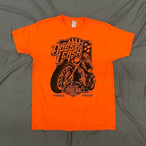 Harley Davidson 2018 11th Annual Dogs Off The Leash Poker Run T-Shirt Large - Picture 1 of 6